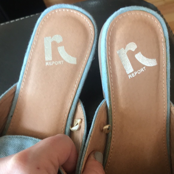 Blue and Floral Appliqué Slip On Shoes - Picture 7 of 9